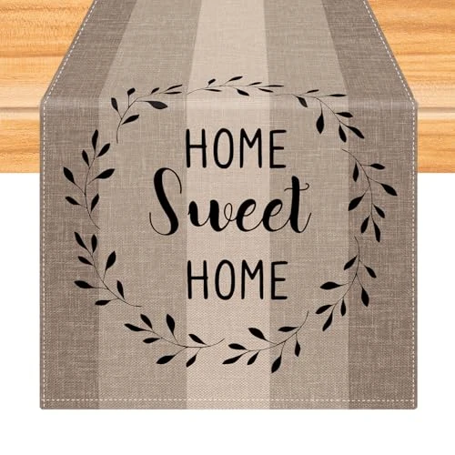 Offerta a tempo: Kiatuniya Runner Tavola Moderna Beige Marrone Runner da Tavolo Strisce Centro Tavola Decorazioni Lavabile Tovaglia Decorazioni Runner per Cucina Ristorante Giardino Esterno Feste 40x140 cm - 20% da 9.99 € a 7.99 €