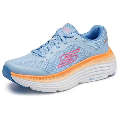 Offerta a tempo: Skechers Donna Max Cushioning Endeavour Canova Trainers, Blue Synthetic/Orange Trim, 36 EU - 35% da 79.95 € a 51.90 €