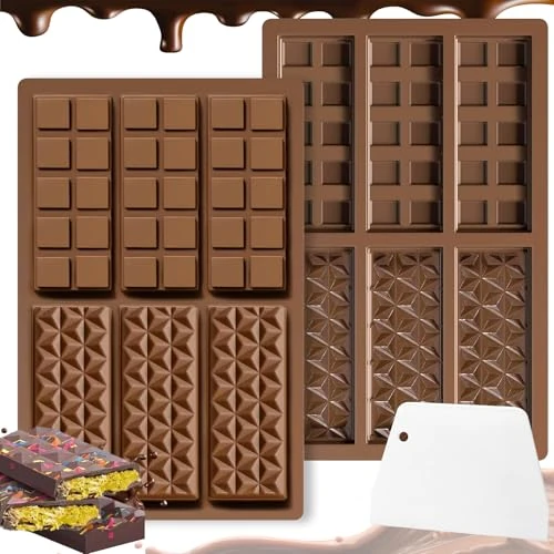 Limited offer: 3Pcs Deep Chocolate Bar Moulds Silicone, Chocolate Bar Mold for Filling Pistachio Cream Butter, Thick Chocolate Bar Molds, Candy Moulds from 4.55 EUR to 4.55 EUR (save 0%)