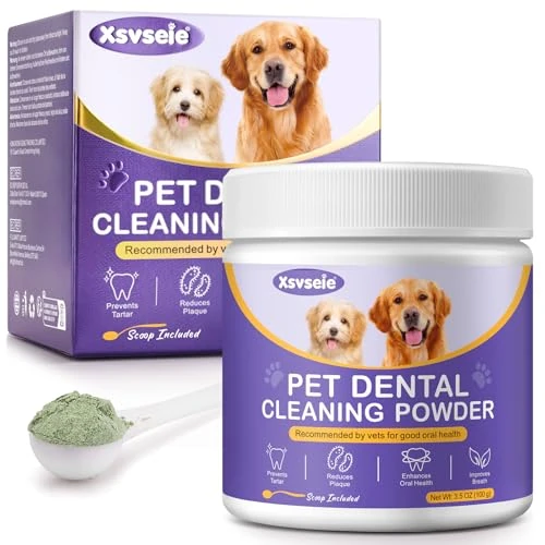 Proszek do usuwania kamienia nazębnego dla psów, naturalny suplement do usuwania złego oddechu, proszek do czyszczenia zębów dla psów, naturalny i niezwykle skuteczny, proszek dentystyczny dla psów