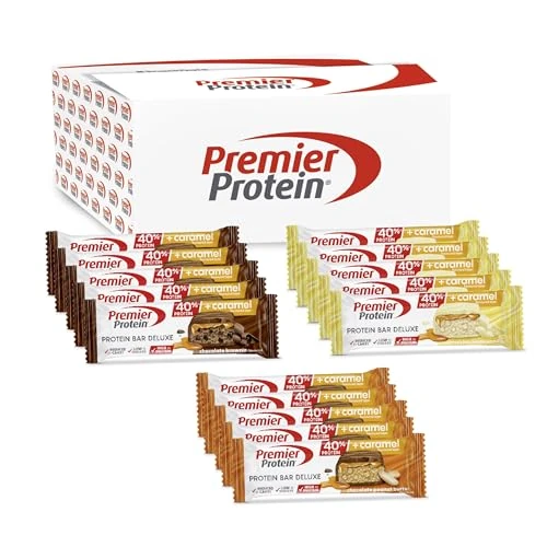 Limited-time offer: Premier Protein - Protein Bar Deluxe 40% - Multiflavourbox - 15x50g - Low sugar - Low Carb - palmölfrei from 21.99 GBP to 19.97 GBP (save 9%)