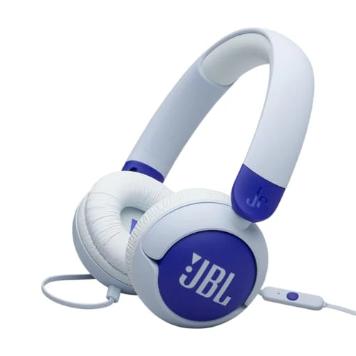 Begrenztes Angebot: JBL Junior 320, On-Ear-Kopfhörer mit Kabel und eingebautem Mikrofon für Kinder, JBL Safe Sound, niedriger Lautstärke, 12 mm Soft Pad und Sticker-Set, tragbares Design, Blau von 29.99 EUR auf 20.99 EUR (Rabatt 30%)