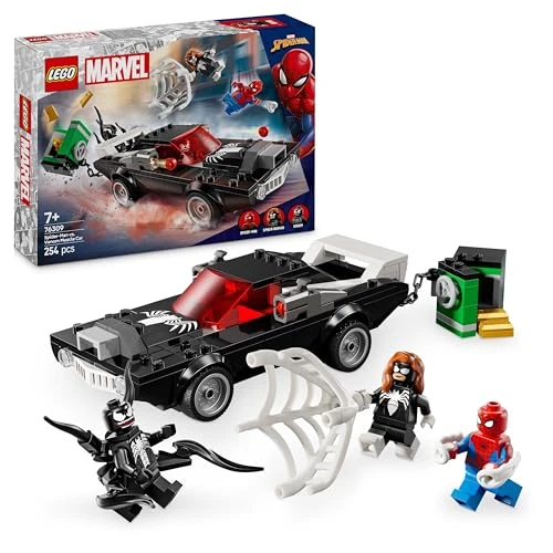 LEGO Marvel Spider-Man vs. Venom Muscle Car - Building Toy with 3 Super-Hero Minifigures for Imaginative Play - Gift for 7 Plus Year Old Boys & Girls 76309