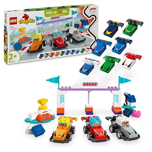 Limited-time offer: LEGO DUPLO Town F1 Team Race Cars & Drivers - Fine Motor Skills Toy for 2+ Year Old Toddlers, Boys & Girls - incl. 10 Car Toys, a Crane, Start Lights & Podium - Gift Idea - 10445 from 39.99 £ to 30.00 £ (save 25%)