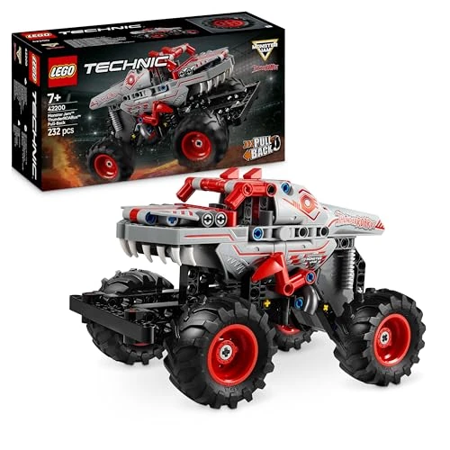 LEGO Technic Pull-Back ThunderROARus, Monster Truck Giocattolo da Costruire, Giochi per Bambini e Bambine da 7 Anni, Idea Regalo di Compleanno per i Fan dei Veicoli e delle Gare Monster Jam 42200