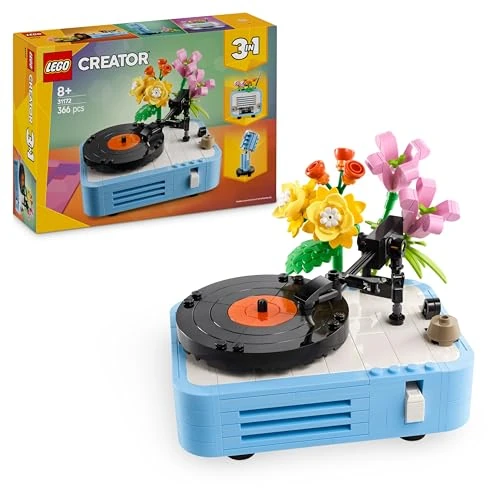 Offre limitee: LEGO Creator 3-en-1 Le Tourne-Disque et Ses Fleurs - Jeu de Construction avec Plantes - Se transforme en Radio ou Micro - Jouet sur la Musique pour garçons ou Filles dès 8 Ans - Cadeau Original 31172 de 29.99 EUR a 25.49 EUR (economie 15%)