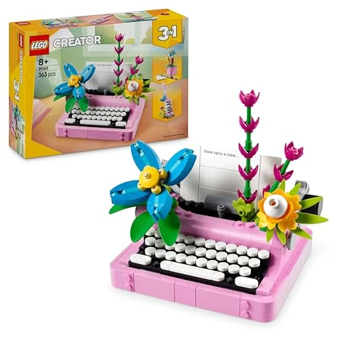 Beperkte aanbieding: LEGO Creator Typemachine Met Bloemen – Speelgoed dat Verandert In Keytar of Bloempot Met Pen en Notitieboek – Creatief Verjaardagscadeau Voor Meisjes en Jongens Vanaf 8 Jaar – 31169 van 29.99 EUR naar 19.99 EUR (besparing 33%)