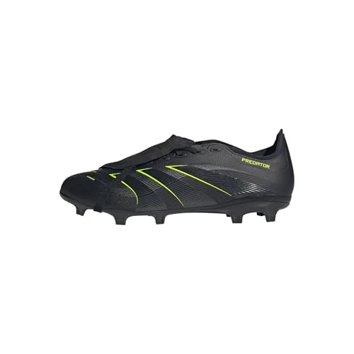 adidas Unisex Predator League Fold-Over Tongue Firm Ground/Multi Ground Football Boots, Core Black/Carbon/Lucid Lemon, 43 1/3 EU