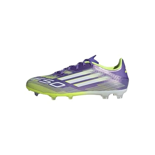 adidas Uniseks-Volwassen F50 LEAGUE Firm Ground Football Boots, Purple Rush/Cloud White/Lucid Lemon, 38 2/3 EU