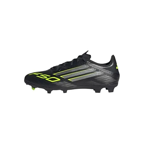 Adidas Unisex - Adulto F50 League Firm Ground Football Boots, Core Black/Iron Metallic/Lucid Lemon, 42 EU