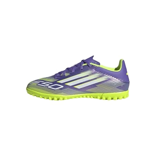 Adidas Unisex - Adulto F50 Club Turf Football Boots, Purple Rush/Cloud White/Lucid Lemon, 45 1/3 EU