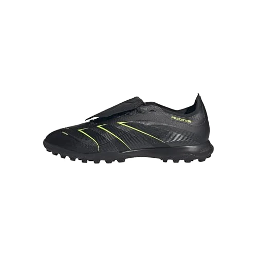Adidas Unisex League Fold-Over Tongue Turf Football Boots, Core Black/Carbon/Lucid Lemon, 36 EU