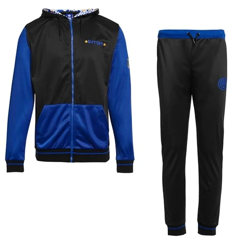 Inter - Men's Tracksuit, Hooded Sweatshirt + Trousers, Sweatshirt with Zip, Shield, Official Product