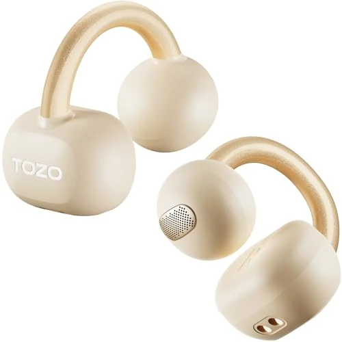 Limited-time offer: TOZO OpenEarRing True Open Ear Earbuds, Lightweight Comfort Open Ear Clip Wireless Earbuds, 40H Play Bluetooth 5.4 Headphones with Smart Digital Display Design Fit Sports Running, Workout Khaki from $39.99 to $29.99 (save 25%)