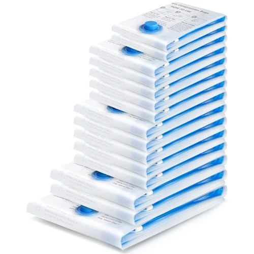 BoxLegend Vakuumbeutel 15 Stück Aufbewahrungsbeutel Reise Vakuum Wiederverwendbar Kleiderbeutel Langlebig und wiederverwendbar für Kleidung Bettdecken Bettwäsche Kissen