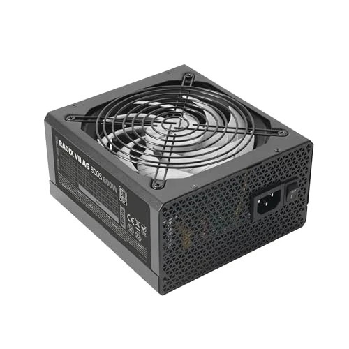 Tacens RADIX VII AG 800S, Alimentatore PC ATX 800W, 10 Anni di Garanzia, 80Plus Silver, 87% di Efficienza, Tecnologie SMD e DC-DC, Ventola AI-RPM 140mm FDB, Condensatori Giapponesi TK 105º, Nero