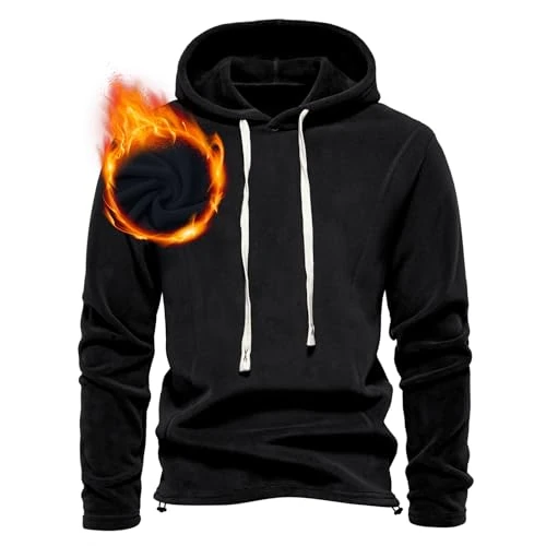 Limited-time offer: Yageshark Hoodie Men's Fleece Pullover Men's Sports Sweatshirt with Hood Casual Lined Hoodie Winter Warm Hoodie, black, XXL from 17.02 GBP to 17.02 GBP (save 0%)