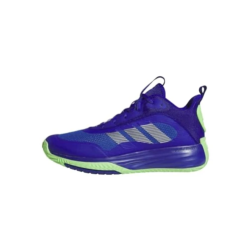 adidas Own The Game 3 Basketbalschoenen voor heren, Lucid Blue Silver Met Lime Burst, 47 1/3 EU