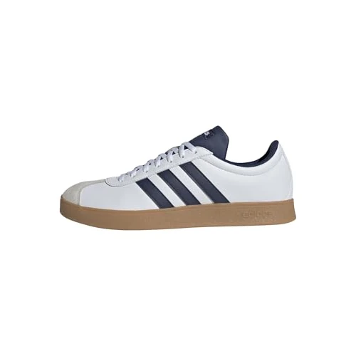 adidas Herren VL Court Base Shoes, FTWR White/Dark Blue/Orbit Grey, 45 1/3 EU