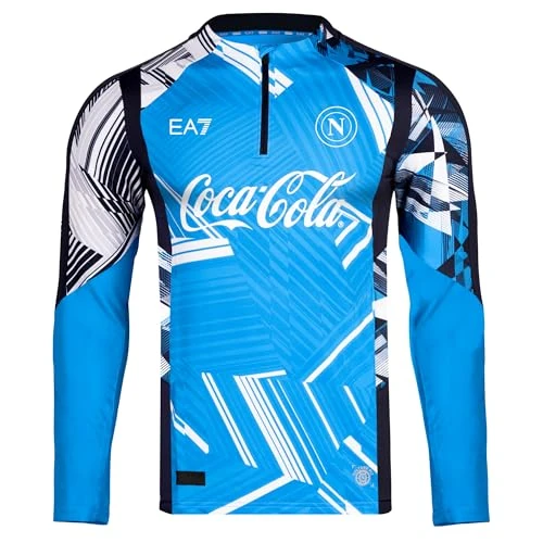 Beperkte aanbieding: SSC Napoli [EA7] Pre Match EA7 sweatshirt, officieel product, lange mouwen, 2024/2025, blauw, XL van 73.80 EUR naar 73.80 EUR (besparing 0%)