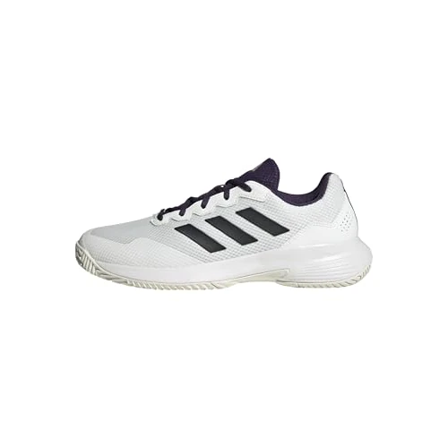 Adidas Hombre Gamecourt 2.0 Tennis Shoes, Core White/Core Black/Aurora Plum, 42 EU