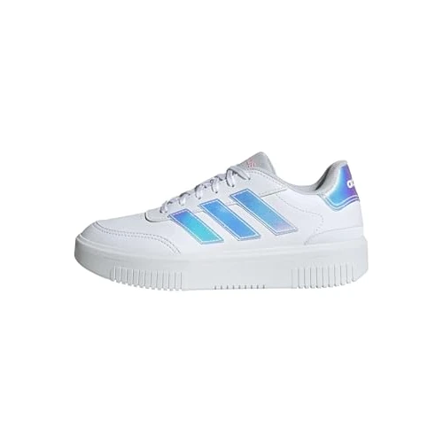 adidas Courtblock Shoes, Scarpe da Ginnastica Donna, Ftwr Bianco Ftwr Bianco Trasparente Rosa, 38 2/3 EU