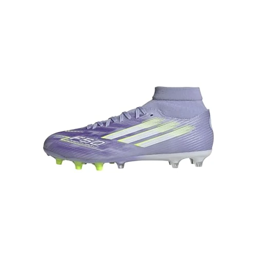 adidas Women's F50 SPARKFUSION League W Mid Firm Ground/Artificial Ground Football Boots, Violet Tone/Lucid Lemon/Purple Rush, 8 UK
