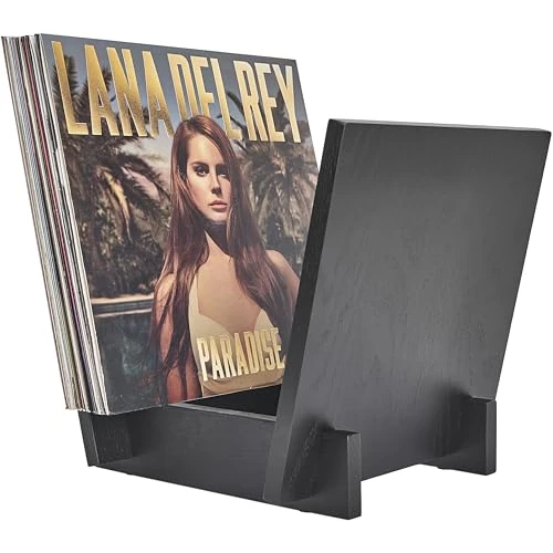 Offerta a tempo: Honygebia Porta Dischi in Legno Massello - Supporto per Vinili in Rovere Nero, Rack a V per Esposizione e Archivio, Ideale per Conservare una Collezione di 40 LP Premium - 25% da 46.99 € a 35.45 €