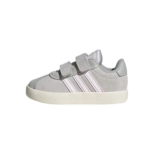 adidas Uniseks - niemowlęta VL COURT 3.0 SHOES INFANTS, dash grey/ftwr white/lime burst, 27 EU