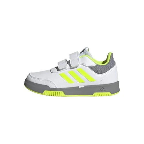 adidas Tensaur Hook And Loop Shoes, Sneaker Unisex - Bambini e Ragazzi, Ftwr White Lucid Lemon Grey Three, 31.5 EU