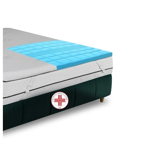 Nuvole di Sonno - Matratzenauflage Serenity für Doppelbett, abnehmbarer Bezug aus Memory-Schaum, Universal-Korrektur, mit verstellbaren Gummibändern, Dicke 6 cm, hergestellt in Italien, Medizinprodukt