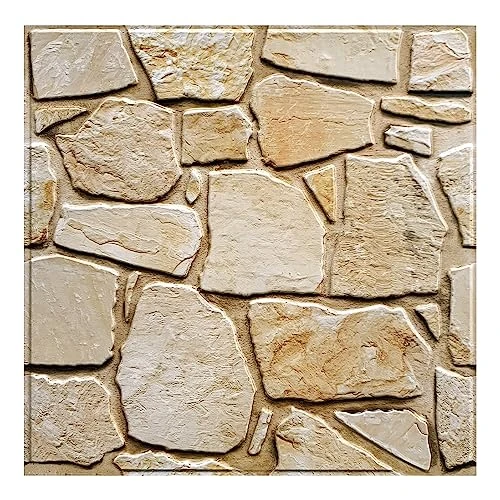 Offerta a tempo: COMSTICKC Pannelli Adesivi per Pietra 3D, 10 Pezzi 30x30cm, Mattoni 3D Adesivi Murali, PVC Pannello Finta Pietra per Decorativi Pareti Interne Cucina, Bagno, Soggiorno, Impermeabile - 32% da 39.99 € a 27.35 €