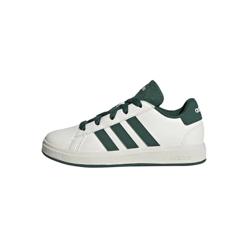 Offerta a tempo: adidas Unisex - Bambini e Ragazzi Grand Court Lifestyle Tennis Lace-up Shoes, Bianco Sporco Collegiate Verde Nucleo Nero, 21.5 EU - 38% da 40.00 € a 24.77 €
