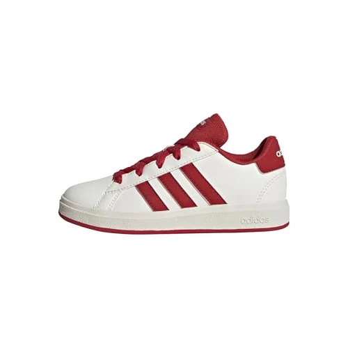 adidas Unisex - Bambini e Ragazzi Grand Court Lifestyle Tennis Lace-up Shoes, off White Collegiate Red Core Nero, 21.5 EU