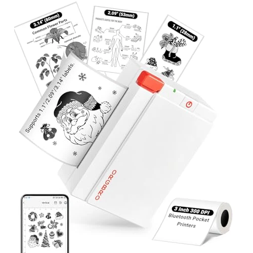 Offre limitée : ORGBRO Mini Imprimante, X3 Thermique Bluetooth Imprimante Autocollante Portable, avec 1 Rouleau de Papier Thermique, 300DPI Petite Printer pour DIY Photos, Notes, Compatible iOS Android, Blanc de 18.04 € à 16.99 € (6% de remise)