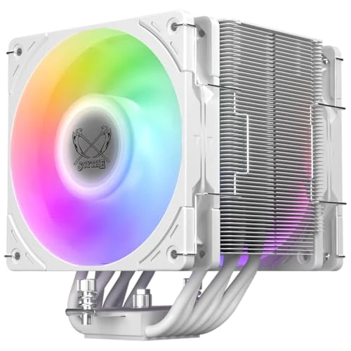 Offerta a tempo: Scythe Mugen 6 Raffreddatore ad Aria per CPU, Intel LGA1700, LGA1151, AMD AM5/AM4/Ryzen 120mm, Torre Singola, Copertura Superiore in Alluminio (Mugen 6 White ARGB) - 5% da 59.99 € a 56.99 €