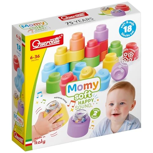 Limited-time offer: Quercetti: MOMY Soft - Happy Sound - 18pc Blocks Set, Rattle Pieces, Sorting & Stacking, Construction Toy, Early Development Play, Baby & Toddler 6mo+ from $49.24 to $49.24 (save 0.00%)