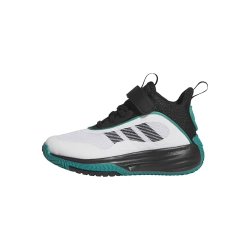 Adidas Unisex - Bambini OWNTHEGAME 3.0 Shoes, Ftwr White/Core Black/Pure Teal, 38 EU