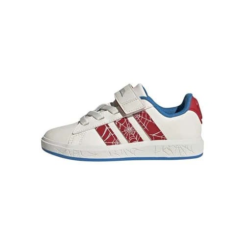 adidas Unisex niños Marvel Spider-Man Grand Court Shoes Kids, Cloud White/Pure Ruby/Bright Blue, 40 EU