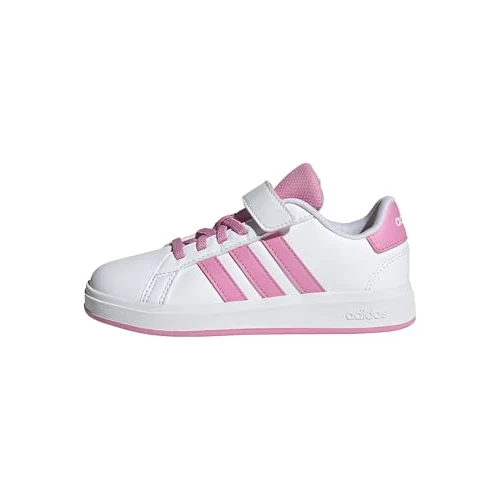 adidas Uniseks - dzieci Grand Court Lifestyle Tennis Lace-Up Shoes, ftwr white/bliss pink/core black, 40 EU