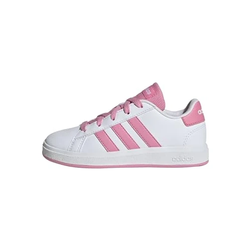 Adidas Unisex Kinder Grand Court Lifestyle Tennis Schnürschuhe Tennisschuhe, FTWR White Bliss Pink Core Black, 4 UK Child