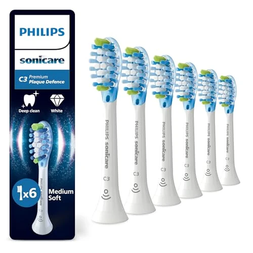 Offerta a tempo: PHILIPS Sonicare C3 Premium Plaque Defence, testine di ricambio originali, bianco, confezione da 6, HX9046/87, Nuovo, 6 Testine - 17% da 64.99 € a 53.99 €