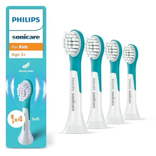 Offerta a tempo: PHILIPS Sonicare for Kids, testine di ricambio originali per i bambini dai 3 anni in su, confezione da 4, HX6034/90, Nuovo, 4 Testine - 19% da 24.99 € a 20.19 €