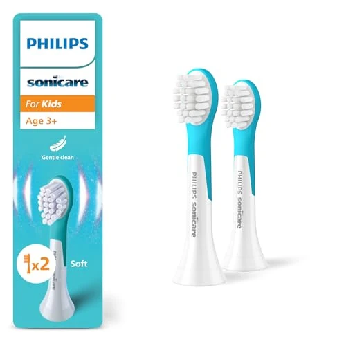Philips Sonicare For Kids, Original Ersatzbürstenköpfe für Kinder ab 3 Jahren, 2er-Pack, HX6032/90