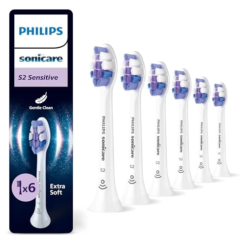 Oferta limitada: Philips Sonicare S2 Sensitive, cabezales de cepillo dental de repuesto originales, blanco, paquete de 6, HX6056/87 de 39.99 EUR a 24.99 EUR (ahorro 38%)