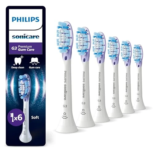 Offerta a tempo: PHILIPS Sonicare G3 Premium Gum Care, testine di ricambio originali, bianco, confezione da 6, HX9056/87, Nuovo, 6 Testine - 38% da 64.99 € a 39.99 €