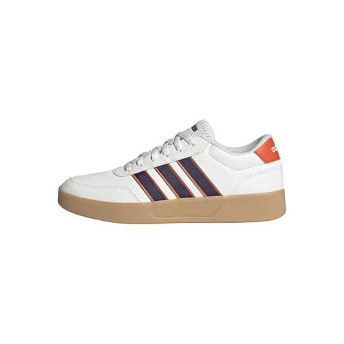Adidas Homme BREAKNET 3.0 Shoes, Core White/Aurora Plum/Semi Impact Orange, 38 EU