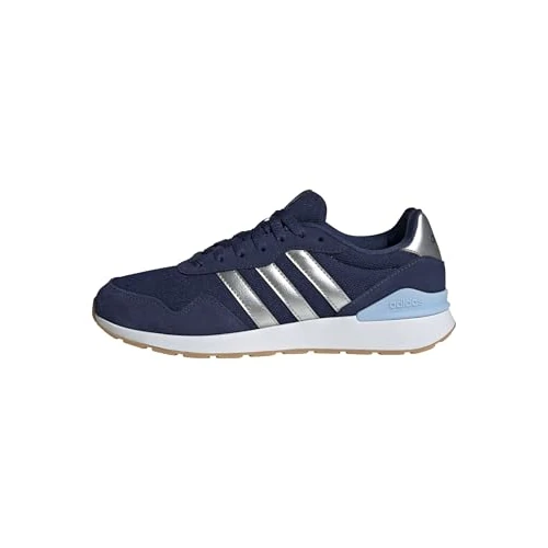 adidas Mujer Run 60s 4.0 Shoes, Dark Blue/Silver Met/Glow Blue, 36 EU