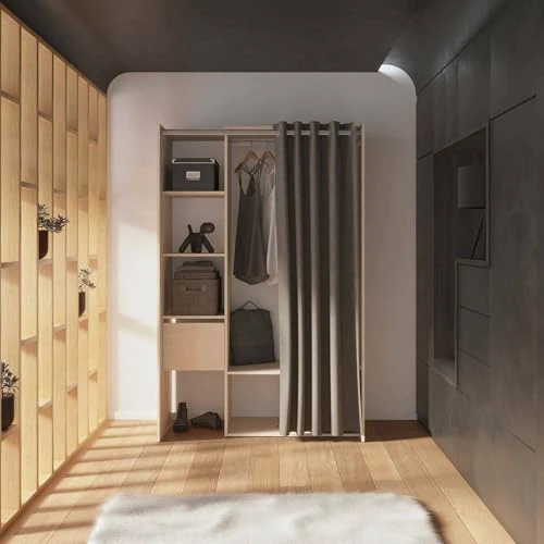 Offre limitee: Dmora - Grande Garde-Robe Arnon, Meubles de Chambre, Penderie de Plain-Pied, Placard à vêtements, 119x50 h183 cm, Chêne Clair de 263.99 EUR a 223.99 EUR (economie 15%)