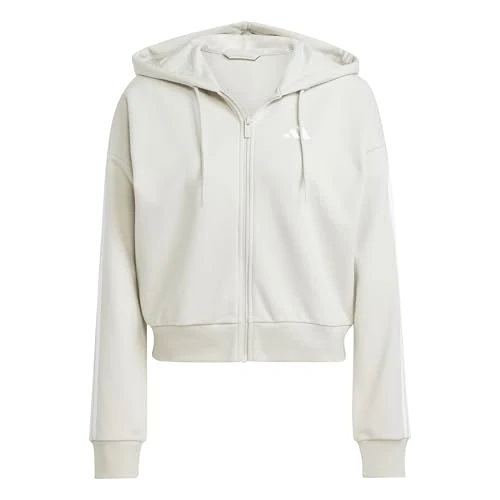 Limited-time offer: adidas Women's Essentials 3-Stripes French Terry Full Zip Hoodie Sweatshirt, wonder alumina/white, XXS from 44.95 £ to 44.95 £ (save 0.00%)